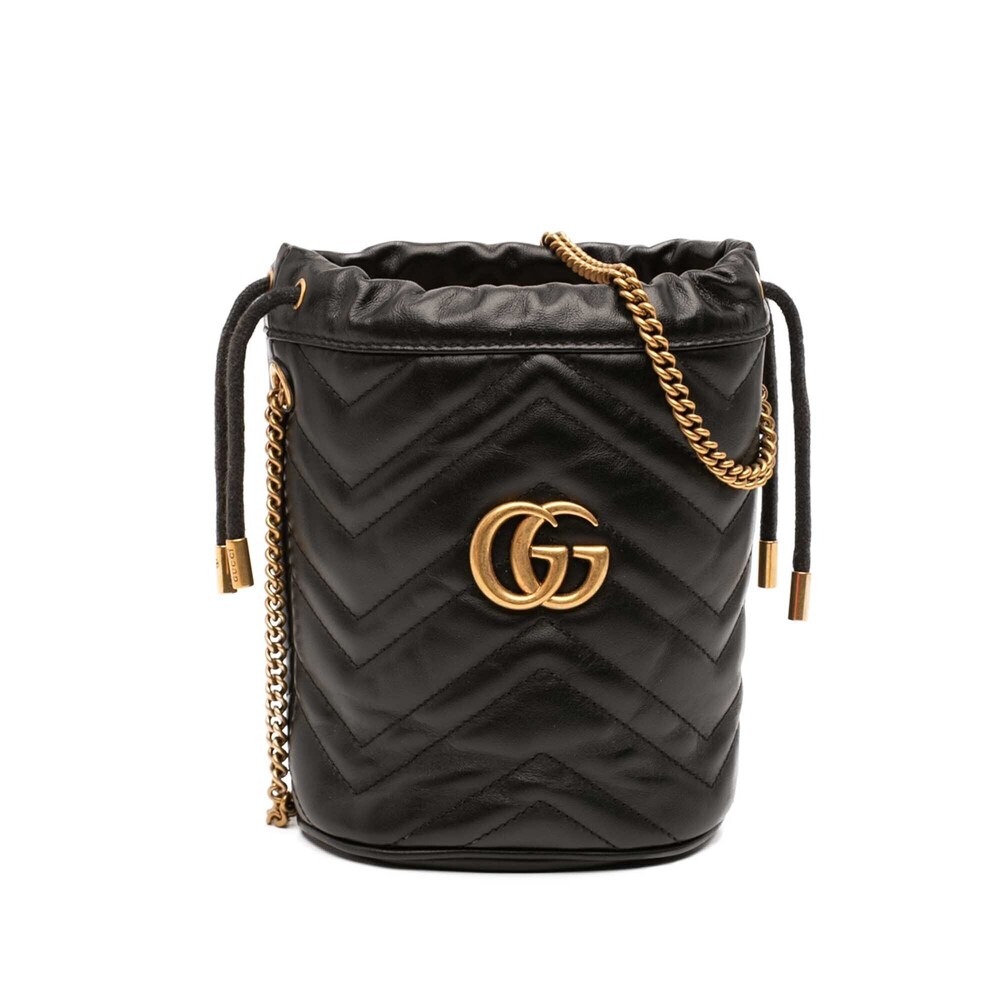 Pre-Loved Gucci Small GG Marmont Matelasse Calfskin Bucket Bag